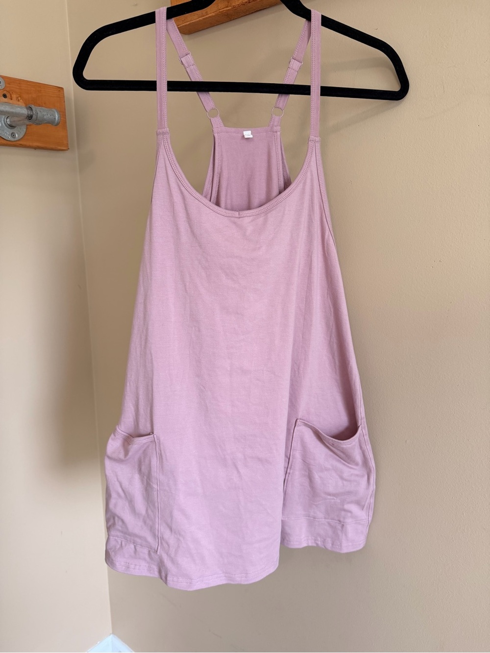 Light Lavender Women's Tank Romper with Front Pockets - Casual Everyday Style